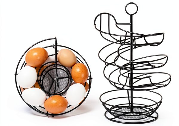 Shop Square Egg Dispenser Black Modern Spiral Storage Basket-1