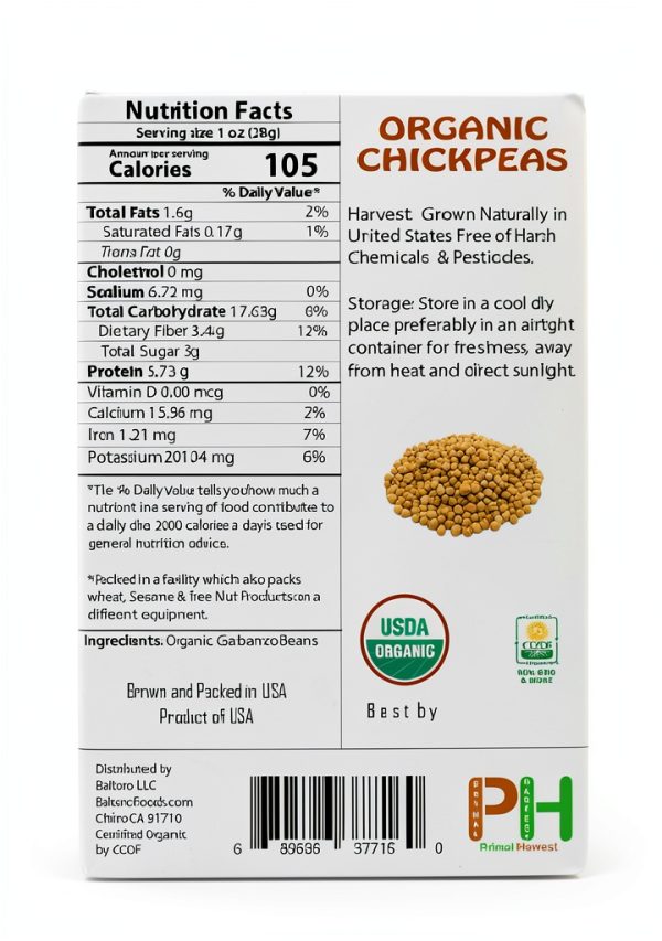 Organic Garbanzo Beans Primal Harvest Dried Raw Chickpeas-1