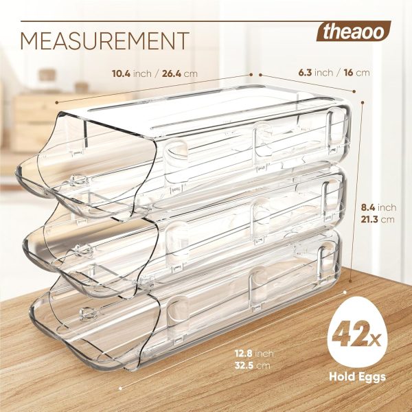 Clear Plastic Egg Tray by theaoo Home Storage-2