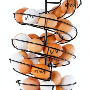 Shop Square Egg Dispenser Black Modern Spiral Storage Basket-0