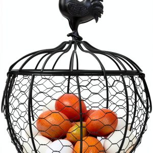 Metal Egg Basket with Chicken Lid Farmhouse Style by anmylee-0