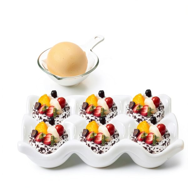 White Ceramic Egg Holder Tray by DEAYOU-5