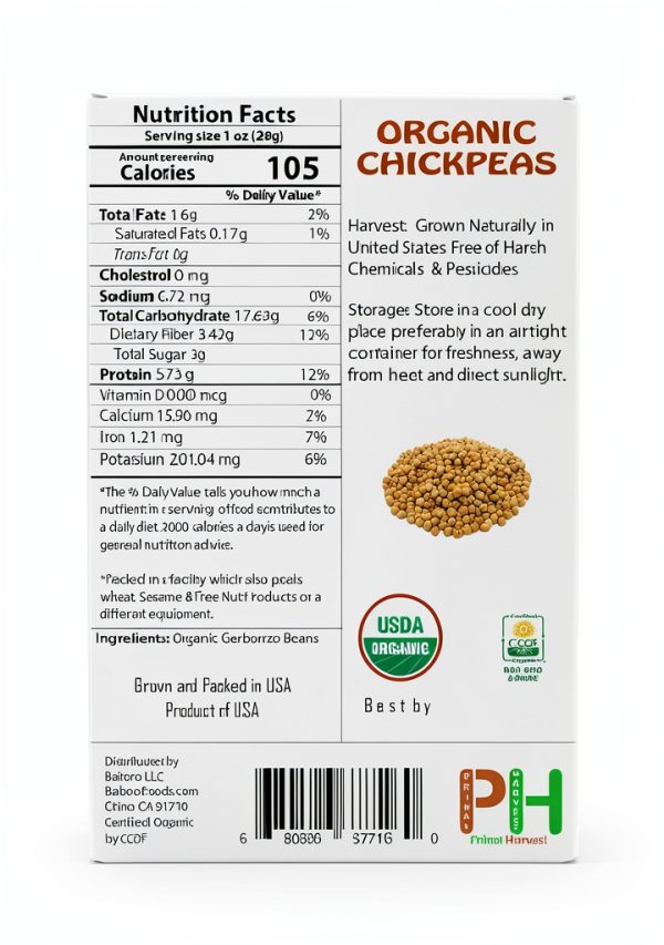 Organic Garbanzo Beans Primal Harvest Dried Raw Chickpeas-1