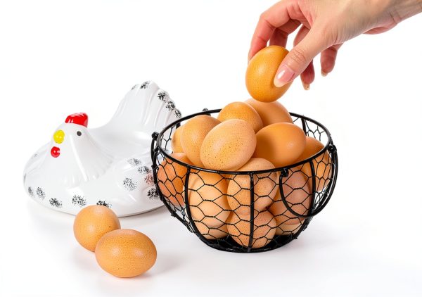 AVLA Ceramic Chicken Egg Basket Storage-3