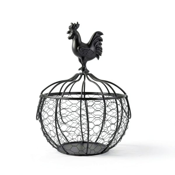 Metal Egg Basket with Chicken Lid Farmhouse Style by anmylee-2