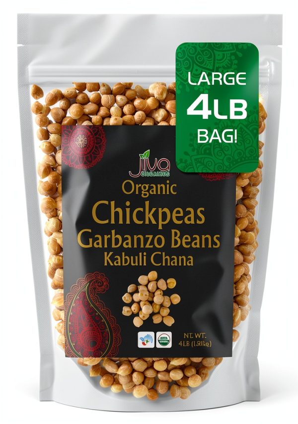 Spicy World Organic Chickpeas 4 Pound Bag Vegan Gluten Free-0