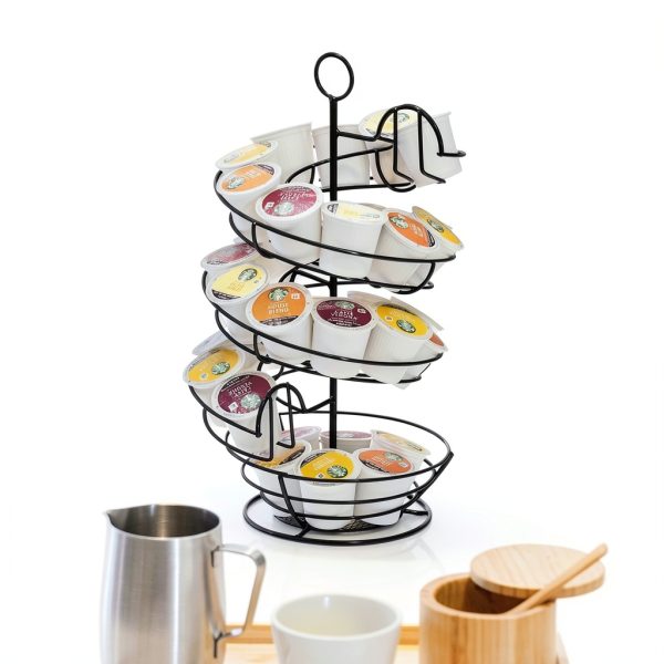 Shop Square Egg Dispenser Black Modern Spiral Storage Basket-5