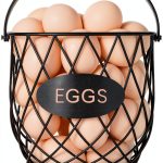 Egg Basket Banawey Metal Wood Round Storage-0