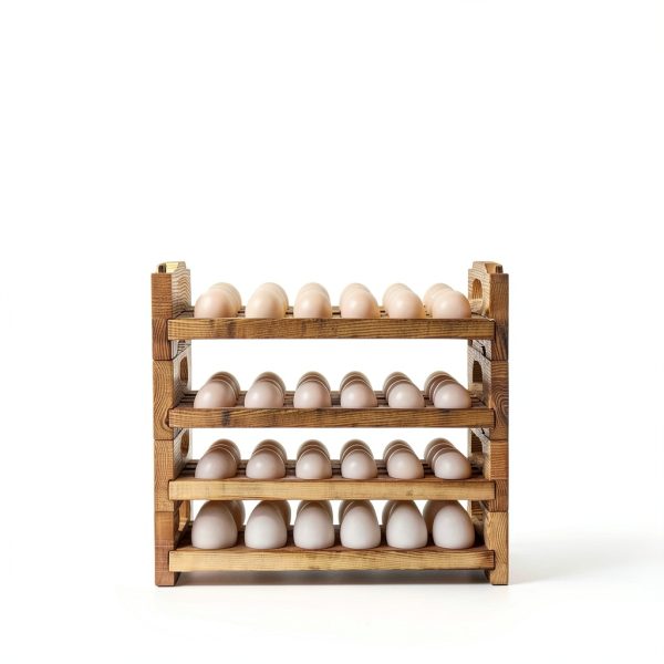 Wooden Egg Basket Set Rustic Style CVHOMEDECO Kitchen-6
