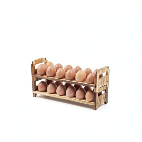 Yuoyar Wooden Egg Basket Rustic Pine Storage Holder-6