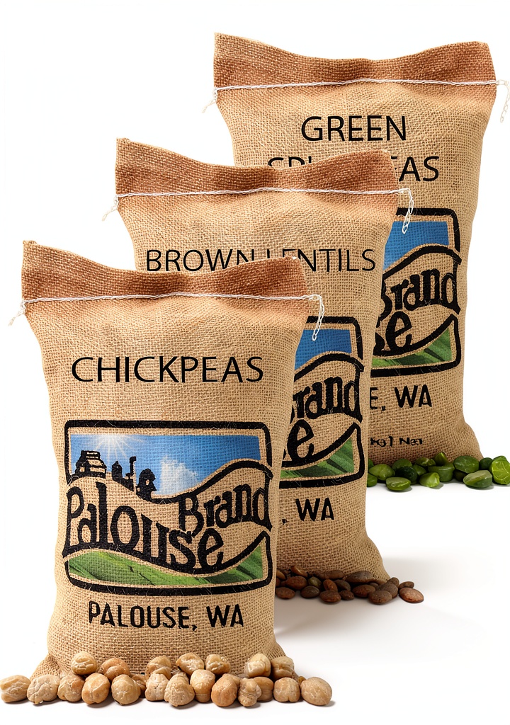 Palouse Brand Dried Garbanzo Beans in packaging showing certification labels