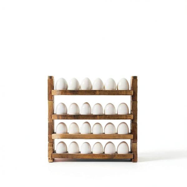 Wooden Rustic 3-Tier Egg Holder CVHOMEDECO Kitchen Storage-6