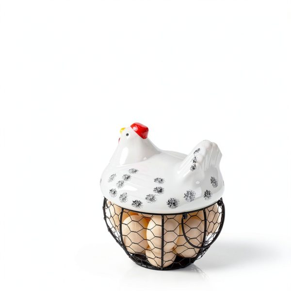 AVLA Ceramic Chicken Egg Basket Storage-7