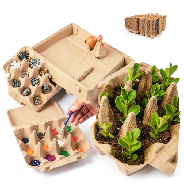 Griwonmy Egg Cartons 30 Pack Durable Pulp Storage-4