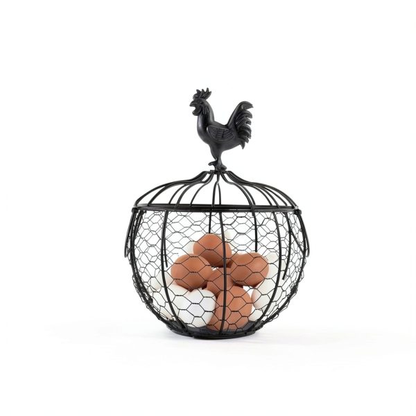 Metal Egg Basket with Chicken Lid Farmhouse Style by anmylee-1