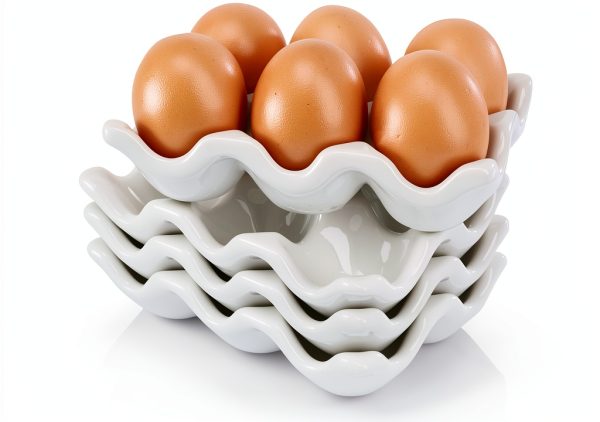 White Ceramic Egg Holder Tray by DEAYOU-3