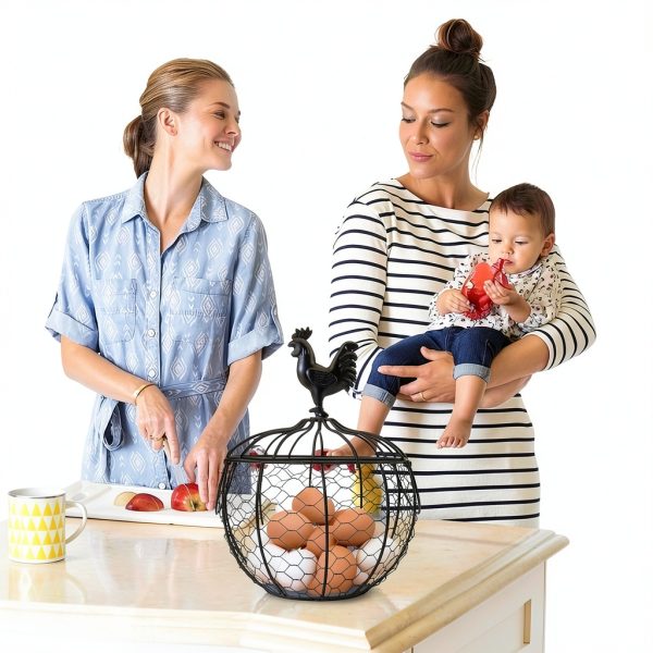 Metal Egg Basket with Chicken Lid Farmhouse Style by anmylee-5