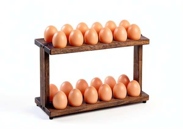 Wooden Egg Holder PEKER 2‑Tier Paulownia Wood-4