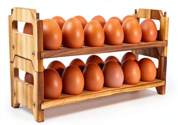 Yuoyar Wooden Egg Basket Rustic Pine Storage Holder-0