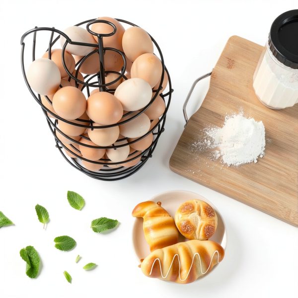 Metal Egg Holder QUTREY Spiral Basket Kitchen-5