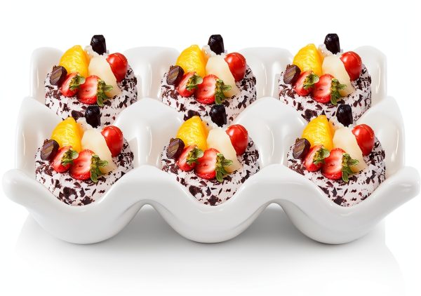 White Ceramic Egg Holder Tray by DEAYOU-8