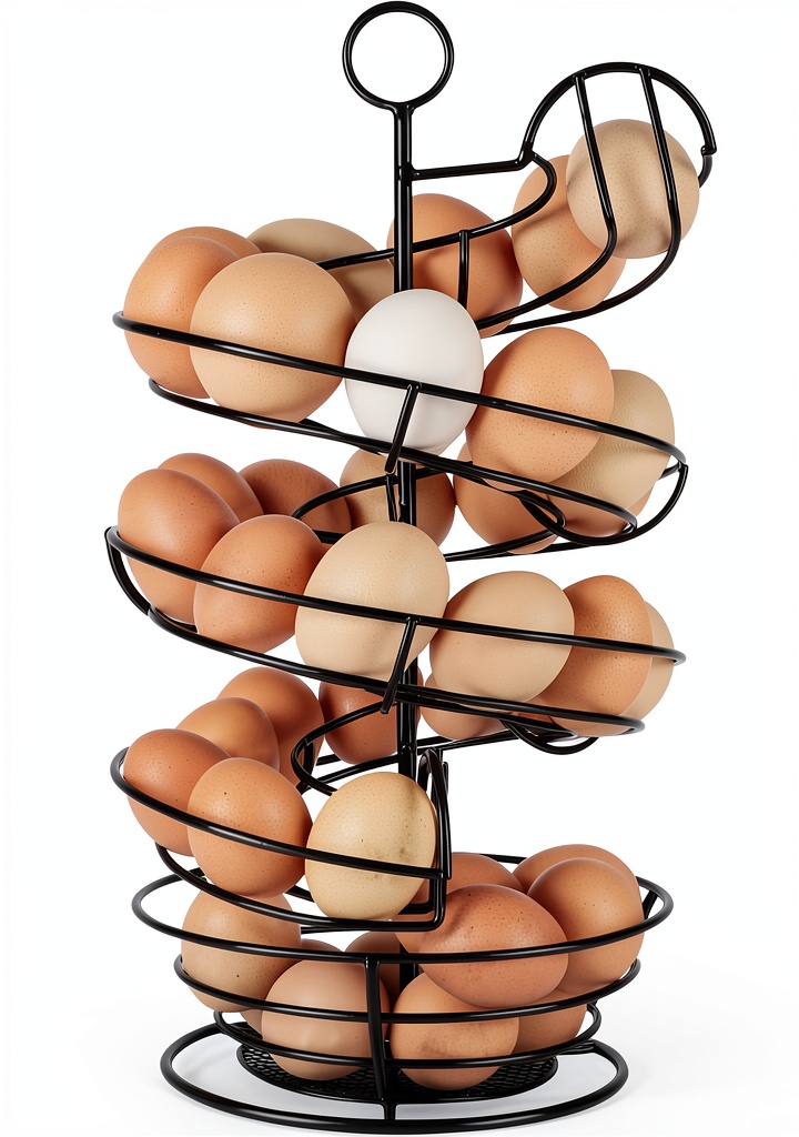 QUTREY metal egg holder on a kitchen counter