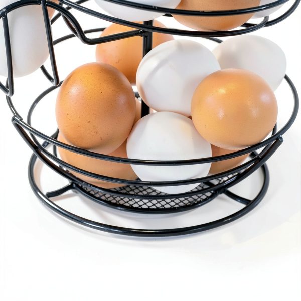 Shop Square Egg Dispenser Black Modern Spiral Storage Basket-2