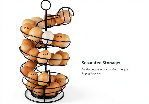Metal Egg Holder QUTREY Spiral Basket Kitchen-3