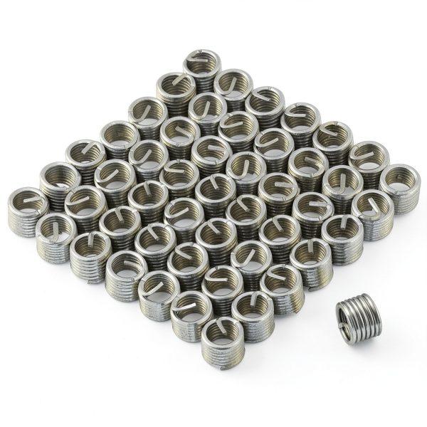 Walfront Stainless Steel Thread Repair Inserts M8 x 1.25 x 1.5D 50pcs-0