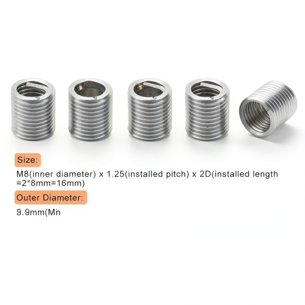 M8 Helicoil Stainless Inserts 100pcs Chazcool M8 x1.25 x2D-1