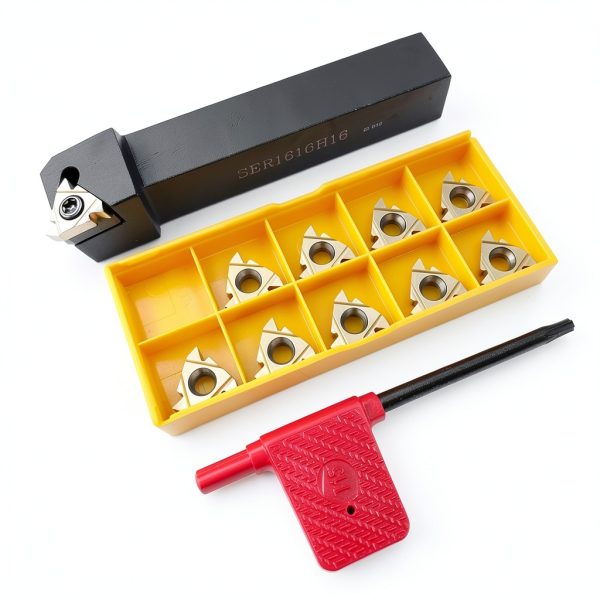 5/8" 3/4" Lathe Tool Threading Insert Turning Tool Holder SER1616H16 SER2020K16 SER2525M16 with Indexable Threading Turning Insert 16ER AG60 Cutting Insert Blade (5/8" (16 * 16mm))-1